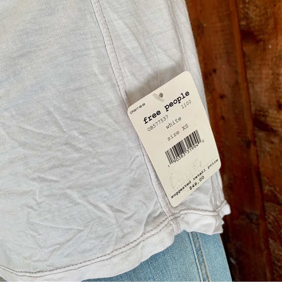 Free People The It Muscle White Sleeveless Tank Top Sz XS - Picture 7 of 14